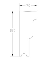 Подоконник ForPRO П-70x180
