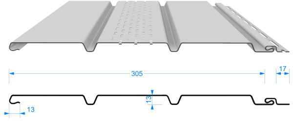 Софит DOCKE STANDARD центральная перфорация, пломбир