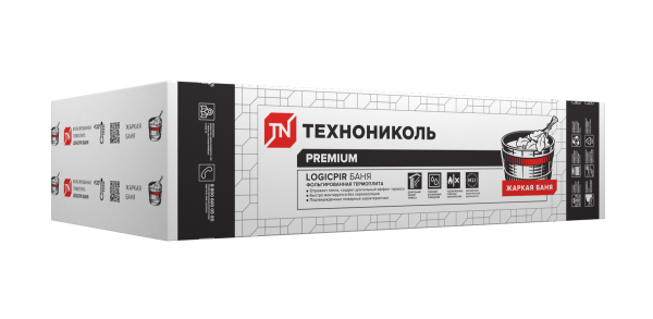 Плиты LOGICPIR Баня 1190x590x40мм, с L-кромкой